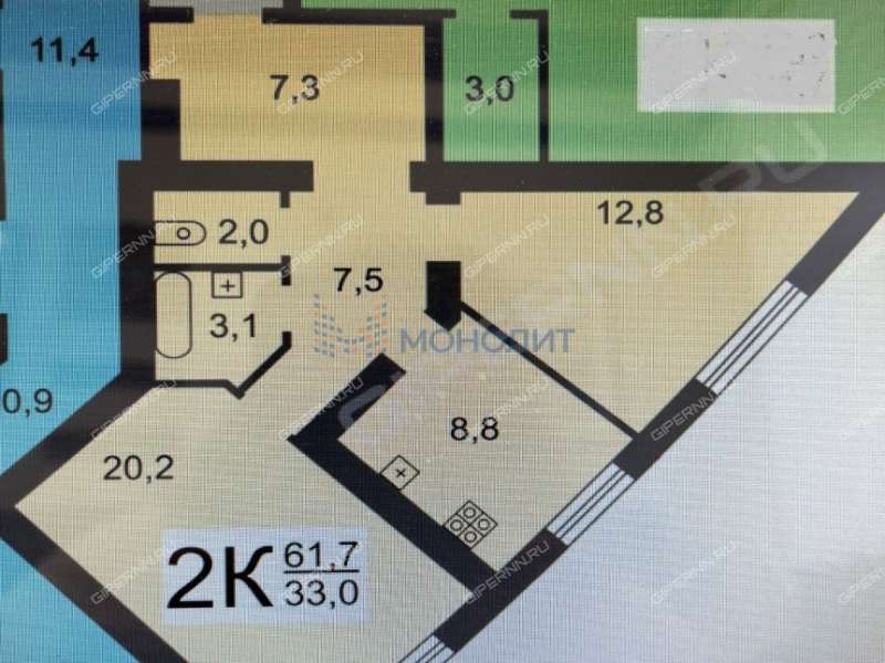 двухкомнатная квартира на Деловой улице дом 22 к1