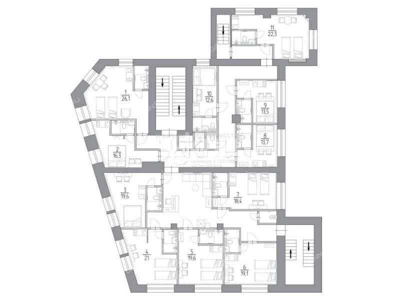 однокомнатная квартира на Алексеевской улице дом 24/27