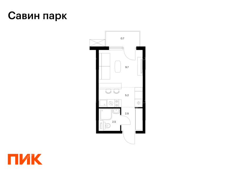 квартира-студия в новостройке на улице Небесная дом 5 деревня Утечино