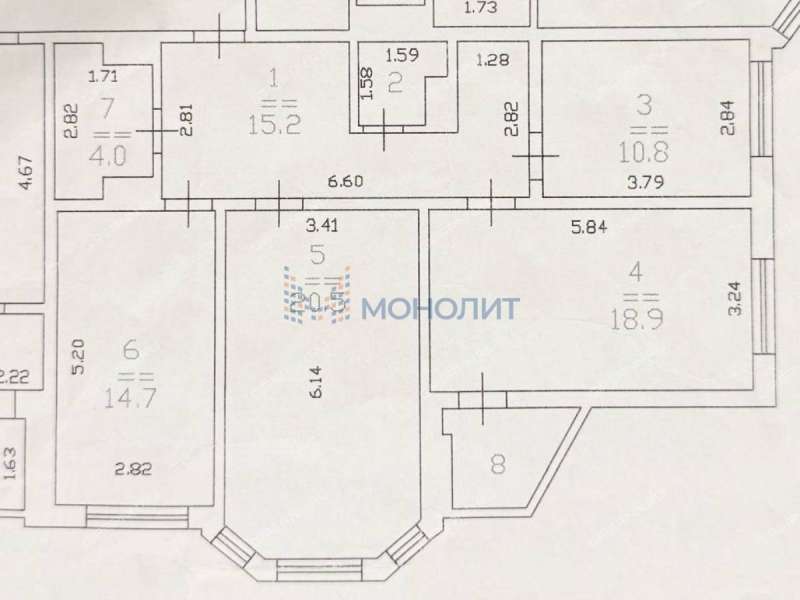 трёхкомнатная квартира на улице Родионова дом 165 к10