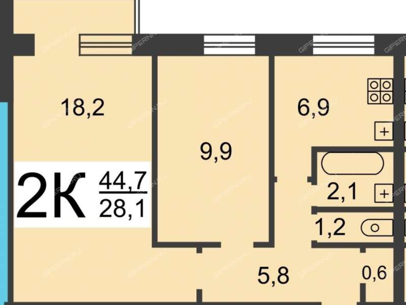 трёхкомнатная квартира на улице Мельникова дом 10