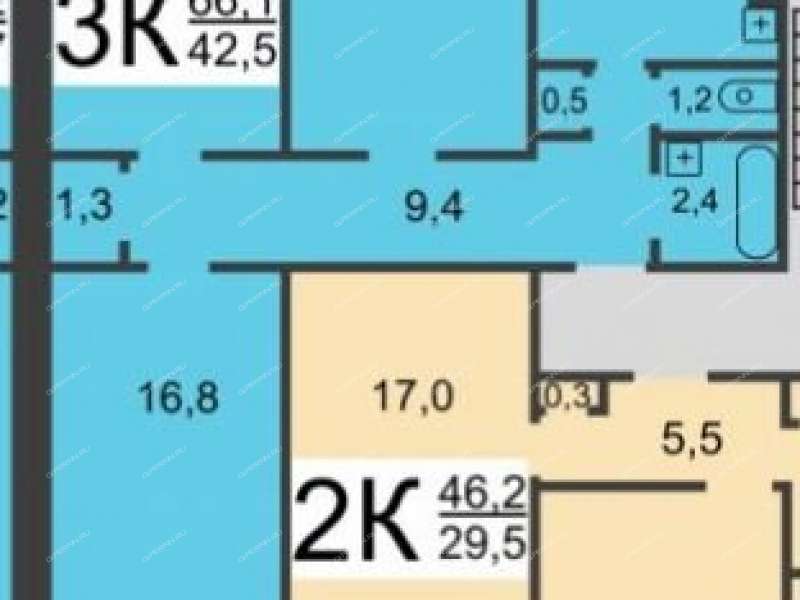 трёхкомнатная квартира на проспекте Бусыгина дом 45а