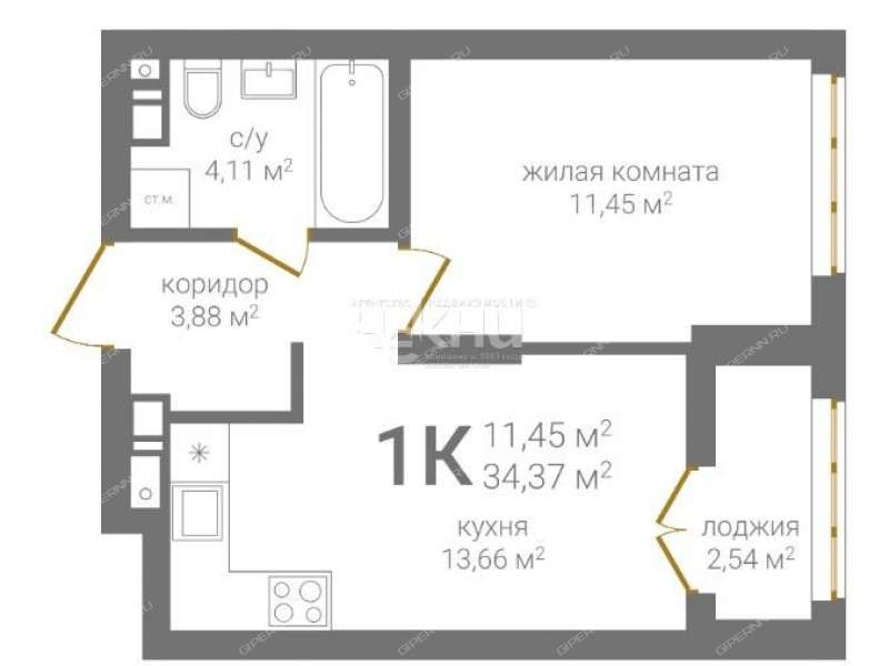 однокомнатная квартира на Казанском шоссе