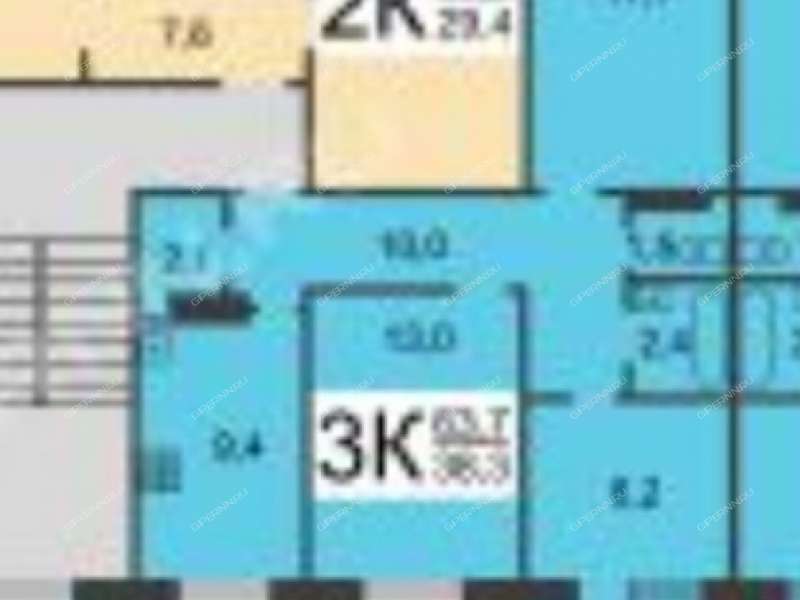 трёхкомнатная квартира на улице Верхнепечёрская дом 8