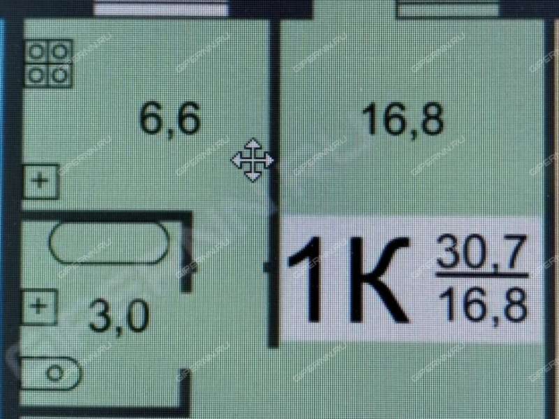 однокомнатная квартира на улице Советской Армии дом 9