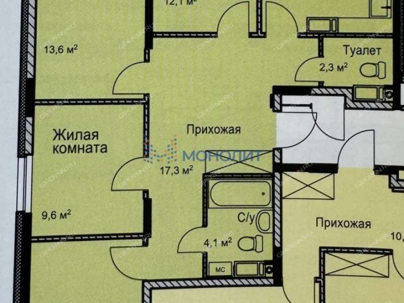 четырёхкомнатная квартира на улице Романтиков дом 15