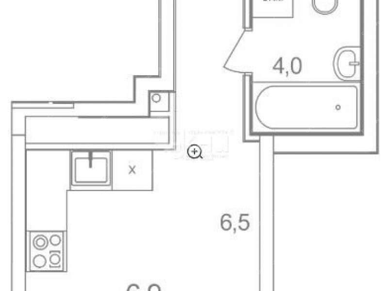 однокомнатная квартира в новостройке примерно в 0,3 км на северо-восток от д.Анкудиновка, д.3 в ЖК КМ Анкудиновский парк, 47 деревня Анкудиновка