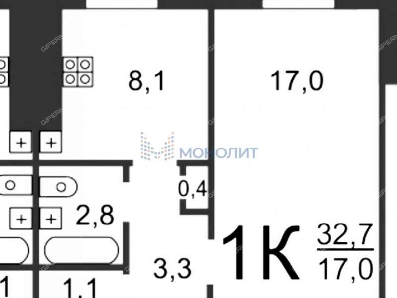 однокомнатная квартира на улице Краснодонцев дом 21 к3