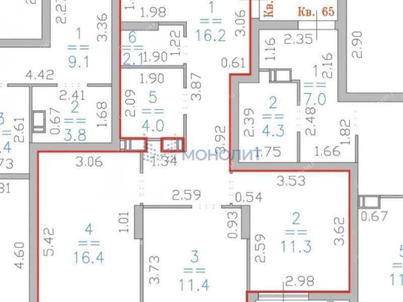двухкомнатная квартира на улице Героя Советского Союза Аристархова дом 4