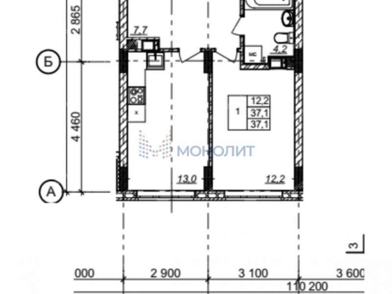 однокомнатная квартира на Черкесской улице деревня Анкудиновка