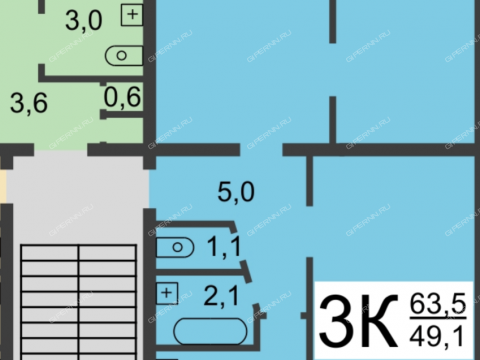 3-komnatnaya-ul-medicinskaya-d-14b фото