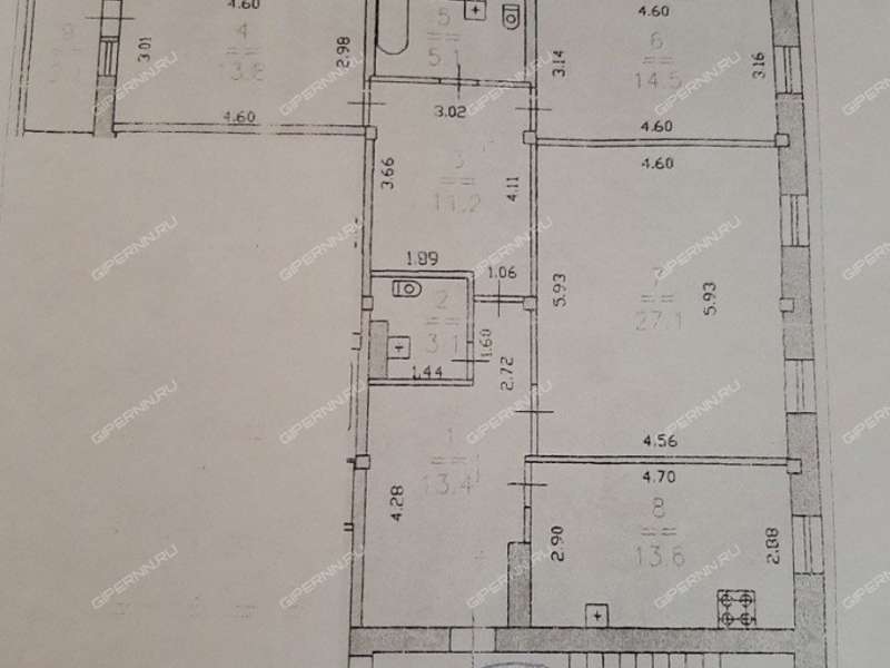 трёхкомнатная квартира в переулке Первостроителей дом 5 город Кстово