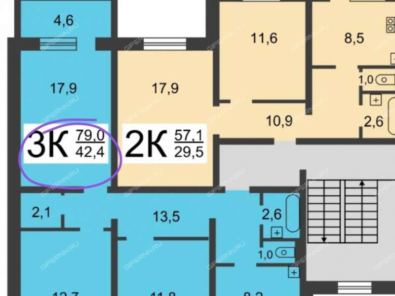 трёхкомнатная квартира на Космической улице дом 28